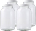 4-Pack 1 Gallon Wide Mouth Glass Jars with Lids