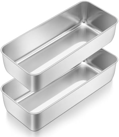TeamFar Loaf Pan, 12 x 5 Inch Stainless Steel Loaf Pans for Baking