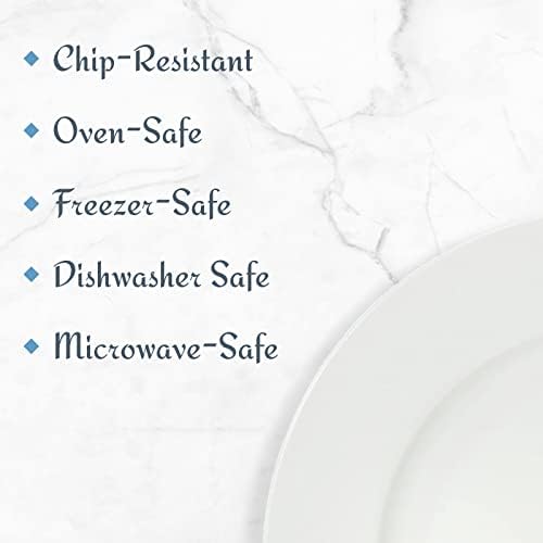 Mikasa Delray 40-Piece Bone China Dinnerware Set, White Round Dishes for 8 - Dinner Plates, Salad Plates, Cereal Bowls, Fruit Bowls and Mugs