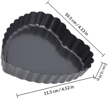 Alipis Mini Heart Tart Pan Bakeware Carbon Steel Nonstick 6pcs Set