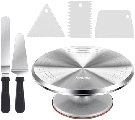 Cake Turntable, Ohuhu Aluminium 12'' Cake Decorating Kit Supplies