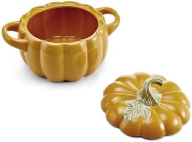 Pfaltzgraff Plymouth Pumpkin Covered Casserole Dish with Lid, 4.25 Qt