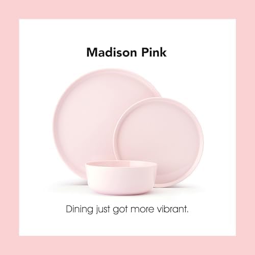 Mikasa Madison Misty Pink Bone China Dinnerware Set, 12-Piece Service