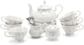 CHENP.HMC Tea Set 22-Piece Porcelain Ceramic Coffee Tea Gift Sets Cups