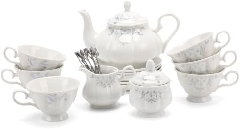 CHENP.HMC Tea Set 22-Piece Porcelain Ceramic Coffee Tea Gift Sets Cups
