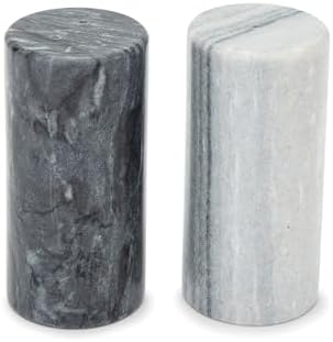 Fox Run White & Black Marble Salt & Pepper Shaker, Set 2 Spice Shakers