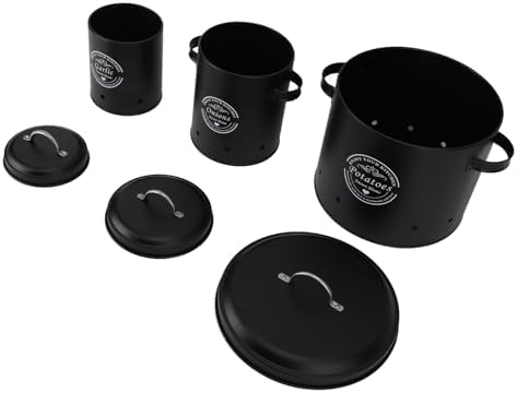 FTVOGUE Potato Onion Garlic Storage Bin Set, Airtight Ventilated Food