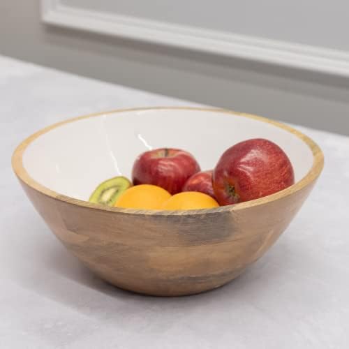 Folkulture Wooden Salad Bowl Set with Salad Servers, Serving Bowls