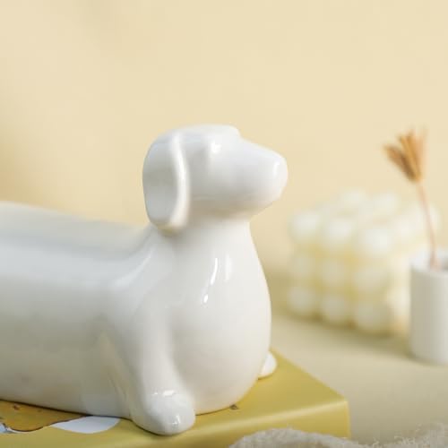 Colias Wing 3D Dachshund Shaped Ceramic Butter Dish with Lid Butter