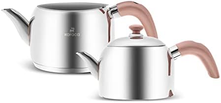 Karaca Edge Stainless Steel Induction Teapot Set, 2.2 Qt