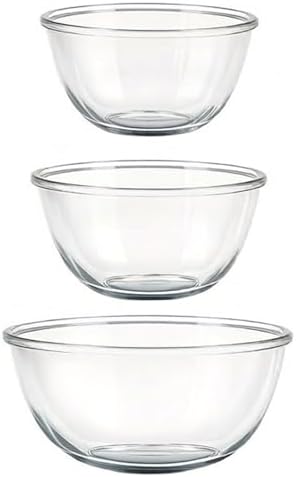 Glass Mixing Bowls Set of 3 (1.6, 2.8, 4.7QT)