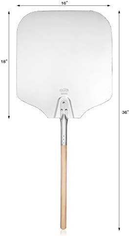 New Star Foodservice Aluminum Pizza Peel, 16 x 18 inch