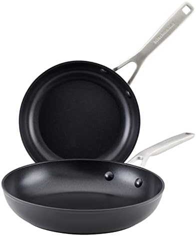 KitchenAid Hard-Anodized Induction Nonstick Frying Pan Set, 2-Piece, Black
