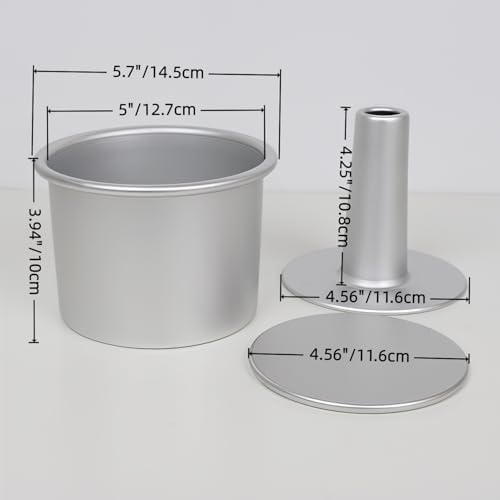 5 Inch Non-Stick Chiffon Cake Pan - 3.94 Inch Deep Aluminum Alloy Cake