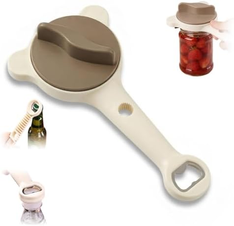 4-in-1 Jar Opener for Seniors -Adjustable Lid Opener with Non-Slip