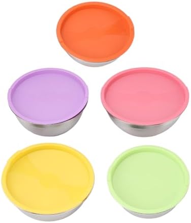 Mixing Bowls Set, Stainless Steel 5 Piece Nesting Sizes