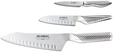 Global Stainless Steel 3-Piece Knife Set