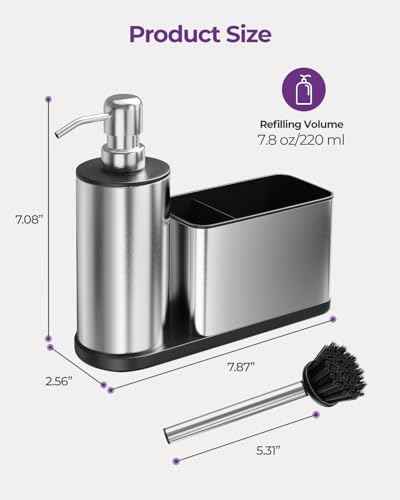 Stainless Steel Kitchen Sink Caddy, 3-in-1