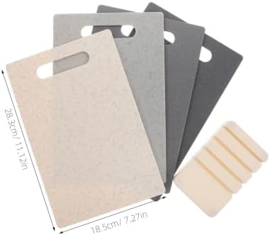 4pcs Plastic Cutting Board Set with Stand, Color Coded Chopping Boards