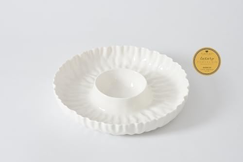 Pampa Bay Mascali Bianca Chip & Dip, 13"" D x 2"" tall, Small, White