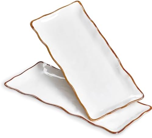 ONEMORE Large Serving Platters, 15 inch Serving Plates Set of 2