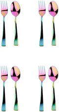 Ahimsa Stainless Steel Kids Utensil Set, Rainbow, 8-Piece Set