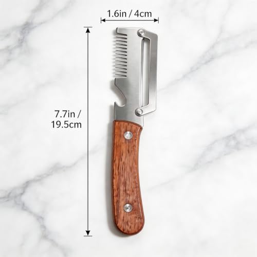 2026 Upgrade Multifunctional Stainless Steel Peeler,2Pcs Wooden handle