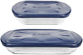 Anchor Hocking 4-Piece Baking Dish Set with Blue Lids