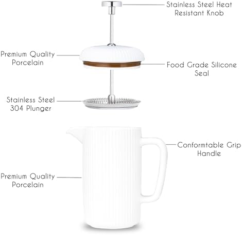 Easyworkz Porcelain French Press, 22 fl oz
