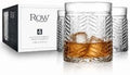 Set of 4 Double Old Fashioned Whiskey Glasses 13.86 oz, Heavy Base