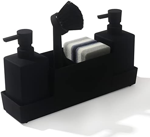 YAUKPH Kitchen Soap Dispenser with Sponge Holder Set