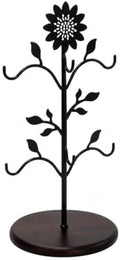 WARMEST SPIRIT Sunflower Coffee Mug Tree, Decorative 6-Hook Black