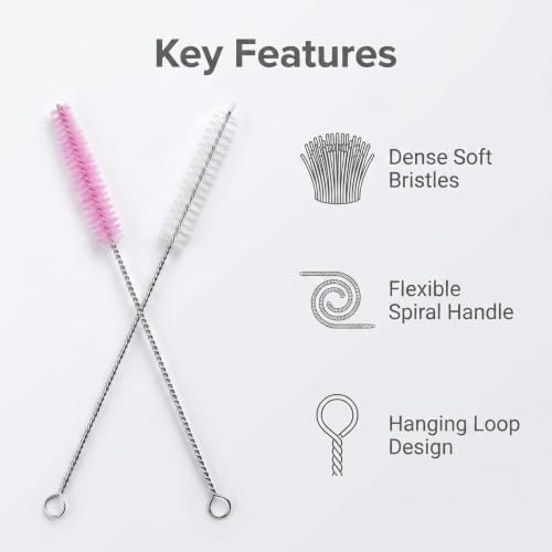 Straw Cleaner Brush, Reusable Metal Handles Straw Cleaner Brush Extra