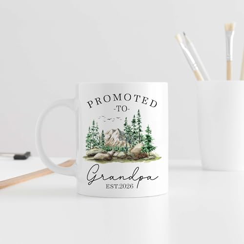 Promoted To Grandparent 2026 Mug Set, Grandmas And Grandpas Gifts