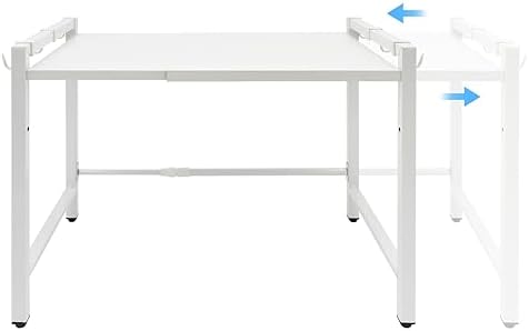 Extendable 2-Tier Microwave Oven Rack, White