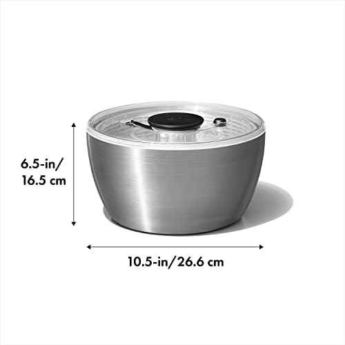 OXO Good Grips Stainless Steel Salad Spinner, Vegetable Washer