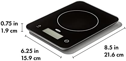 OXO Good Grips 11lb/5kg Everyday Glass Food Scale, Gram Scale for Meal