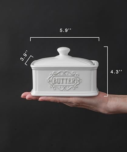 Large Hand-painted Ceramic Butter Dish With Lid LargeTAWCHES Butter