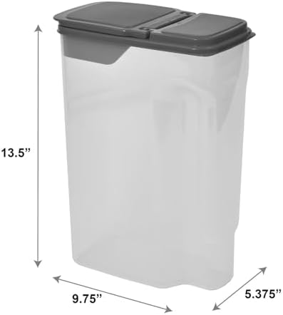Clear Plastic Cereal Dispenser with Lid, 32 Cup Airtight Cereal