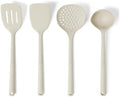 Amazon Basics Silicone Cooking Spoon, Ladle and Spatula Set, 4-Piece