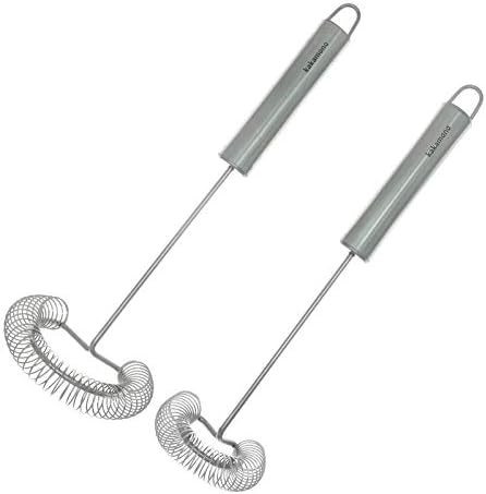2pcsSet Egg Beater Stainless Steel Spring Egg Whisk, Kitchen Milk Egg
