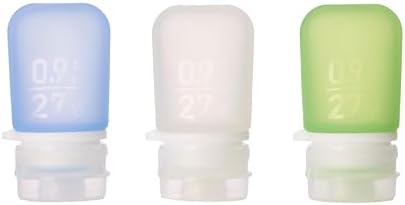 humangear GoToob 3-Pack, Mini (0.9 fl oz), Clear/Green/Blue