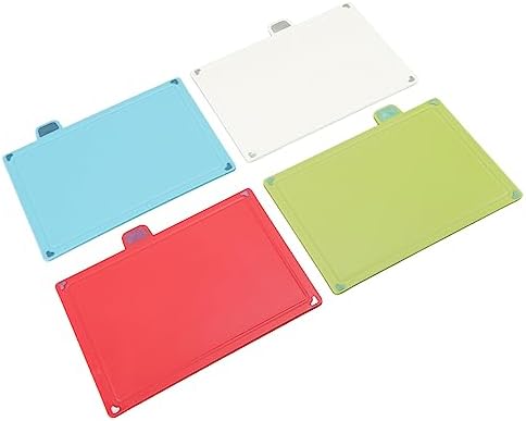 4 Pcs Plastic, Cutting Board Set with Storage Stand Kitchen 4-Color
