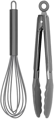 Country Kitchen Silicone-Tipped Tongs, Gray