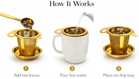 Tea Infuser Set (2 Pack) – Gold Stainless Steel Loose Leaf Tea