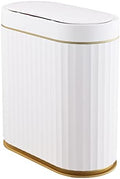 Bathroom Trash Can with Lid, 2.5 Gallon, White