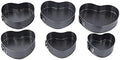 6pcs Heart Shaped Non Stick Springform Pan Set, Stainless Steel Baking
