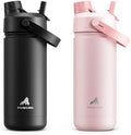 POWCAN 2 Pack 18 oz Kids Insulated Water Bottle for School: Leakproof