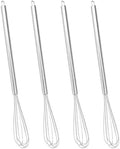 Gosknor 4pcs 11 Inch Mini Whisk, Small Egg Whisk with Long Handle