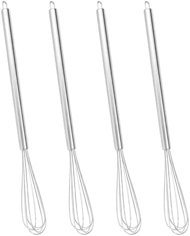 Gosknor 4pcs 11 Inch Mini Whisk, Small Egg Whisk with Long Handle